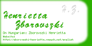 henrietta zborovszki business card